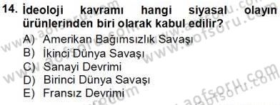 Siyasal İletişim Dersi 2012 - 2013 Yılı (Vize) Ara Sınavı 14. Soru