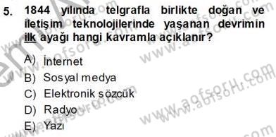 Siyasal İletişim Dersi Ara Sınavı Deneme Sınav Soruları 5. Soru