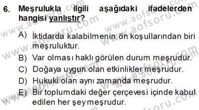 Siyasal İletişim Dersi Ara Sınavı Deneme Sınav Soruları 6. Soru