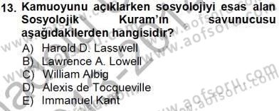 Siyasal İletişim Dersi 2013 - 2014 Yılı Tek Ders Sınav Soruları 13. Soru