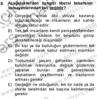 Siyasal İletişim Dersi 2013 - 2014 Yılı Tek Ders Sınav Soruları 8. Soru