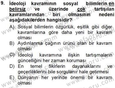 Siyasal İletişim Dersi 2013 - 2014 Yılı Tek Ders Sınav Soruları 9. Soru