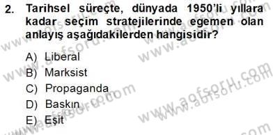 Siyasal İletişim Dersi Ara Sınavı Deneme Sınav Soruları 2. Soru