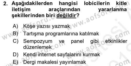 Siyasal İletişim Dersi 2017 - 2018 Yılı (Final) Dönem Sonu Sınavı 2. Soru