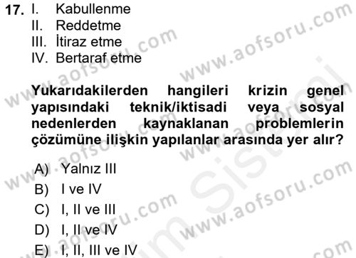 Siyasal İletişim Dersi 2018 - 2019 Yılı (Vize) Ara Sınavı 17. Soru