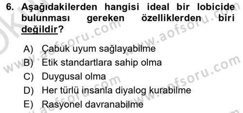 Siyasal İletişim Dersi 2020 - 2021 Yılı Yaz Okulu Sınavı 6. Soru