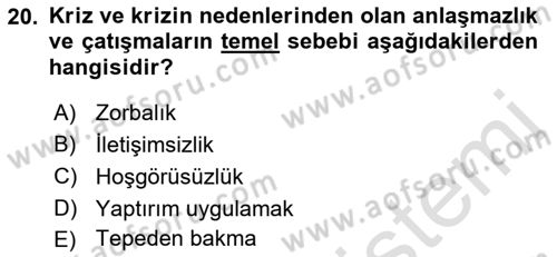 Siyasal İletişim Dersi Ara Sınavı Deneme Sınav Soruları 20. Soru