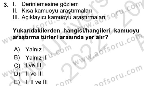 Siyasal İletişim Dersi Ara Sınavı Deneme Sınav Soruları 3. Soru