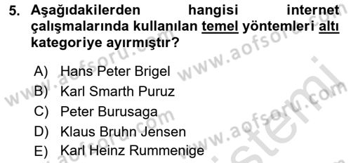 Siyasal İletişim Dersi 2022 - 2023 Yılı (Vize) Ara Sınav Soruları 5. Soru
