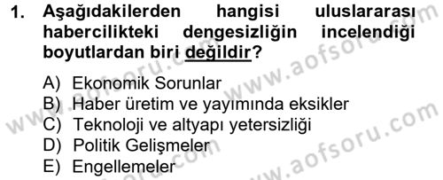 Haber Türleri Dersi 2012 - 2013 Yılı (Vize) Ara Sınav Soruları 1. Soru