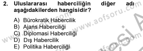 Haber Türleri Dersi 2012 - 2013 Yılı (Vize) Ara Sınav Soruları 2. Soru