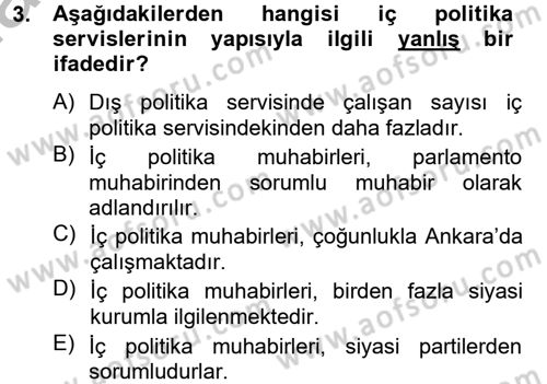 Haber Türleri Dersi 2012 - 2013 Yılı (Vize) Ara Sınav Soruları 3. Soru