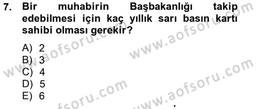 Haber Türleri Dersi 2012 - 2013 Yılı (Vize) Ara Sınav Soruları 7. Soru