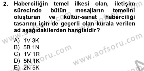 Haber Türleri Dersi 2012 - 2013 Yılı (Final) Dönem Sonu Sınav Soruları 2. Soru