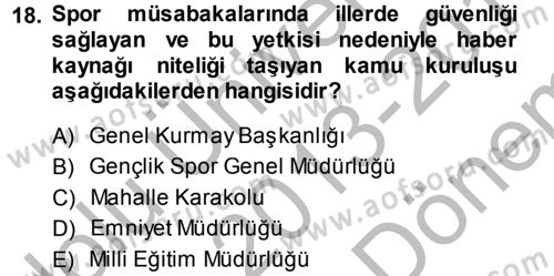 Haber Türleri Dersi 2013 - 2014 Yılı (Final) Dönem Sonu Sınav Soruları 18. Soru