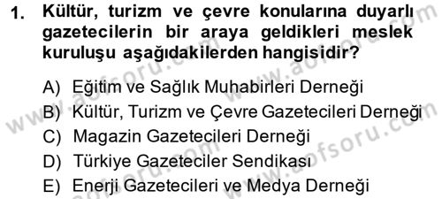 Haber Türleri Dersi 2014 - 2015 Yılı (Vize) Ara Sınav Soruları 1. Soru