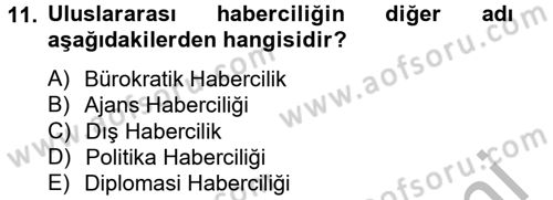 Haber Türleri Dersi 2014 - 2015 Yılı (Vize) Ara Sınav Soruları 11. Soru