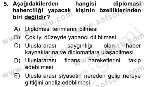 Haber Türleri Dersi 2015 - 2016 Yılı (Vize) Ara Sınav Soruları 5. Soru