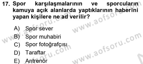 Haber Türleri Dersi 2015 - 2016 Yılı (Final) Dönem Sonu Sınav Soruları 17. Soru