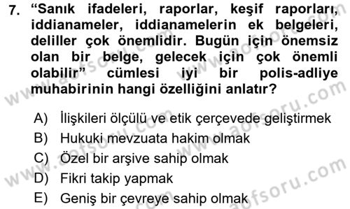 Haber Türleri Dersi 2015 - 2016 Yılı (Final) Dönem Sonu Sınav Soruları 7. Soru