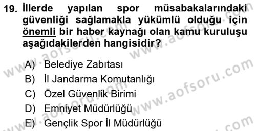 Haber Türleri Dersi 2016 - 2017 Yılı 3 Ders Sınav Soruları 19. Soru