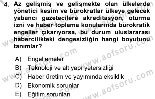 Haber Türleri Dersi 2016 - 2017 Yılı (Vize) Ara Sınavı 4. Soru