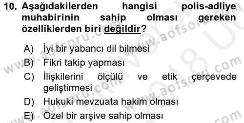 Haber Türleri Dersi 2017 - 2018 Yılı 3 Ders Sınav Soruları 10. Soru
