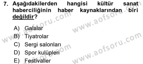 Haber Türleri Dersi 2017 - 2018 Yılı 3 Ders Sınav Soruları 7. Soru