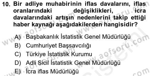 Haber Türleri Dersi 2017 - 2018 Yılı (Final) Dönem Sonu Sınav Soruları 10. Soru