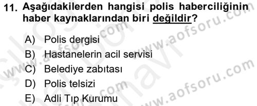 Haber Türleri Dersi 2017 - 2018 Yılı (Final) Dönem Sonu Sınav Soruları 11. Soru