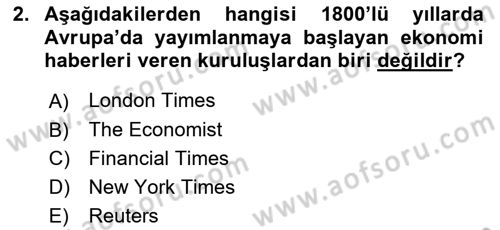 Haber Türleri Dersi 2018 - 2019 Yılı 3 Ders Sınav Soruları 2. Soru