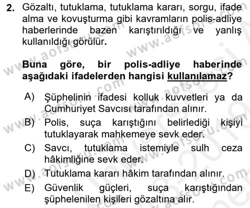Haber Türleri Dersi 2018 - 2019 Yılı (Final) Dönem Sonu Sınav Soruları 2. Soru