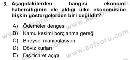 Haber Türleri Dersi 2018 - 2019 Yılı (Final) Dönem Sonu Sınav Soruları 3. Soru