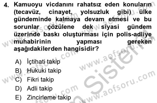 Haber Türleri Dersi 2018 - 2019 Yılı Yaz Okulu Sınav Soruları 4. Soru