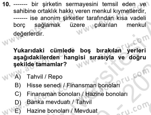 Haber Türleri Dersi 2020 - 2021 Yılı Yaz Okulu Sınav Soruları 10. Soru