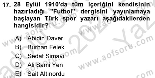Haber Türleri Dersi 2020 - 2021 Yılı Yaz Okulu Sınav Soruları 17. Soru