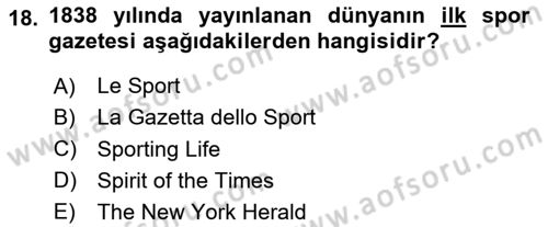Haber Türleri Dersi 2020 - 2021 Yılı Yaz Okulu Sınav Soruları 18. Soru