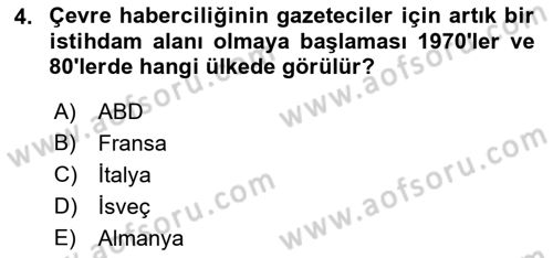 Haber Türleri Dersi 2021 - 2022 Yılı Yaz Okulu Sınav Soruları 4. Soru