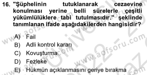 Haber Türleri Dersi 2022 - 2023 Yılı Yaz Okulu Sınav Soruları 16. Soru