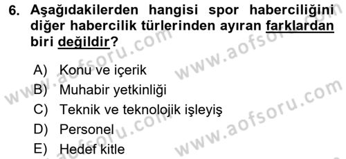 Haber Türleri Dersi 2022 - 2023 Yılı Yaz Okulu Sınav Soruları 6. Soru