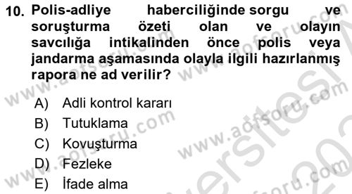 Haber Türleri Dersi 2023 - 2024 Yılı (Final) Dönem Sonu Sınav Soruları 10. Soru