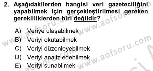 Haber Türleri Dersi 2023 - 2024 Yılı (Final) Dönem Sonu Sınav Soruları 2. Soru