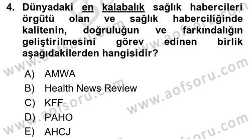 Haber Türleri Dersi 2023 - 2024 Yılı (Final) Dönem Sonu Sınav Soruları 4. Soru