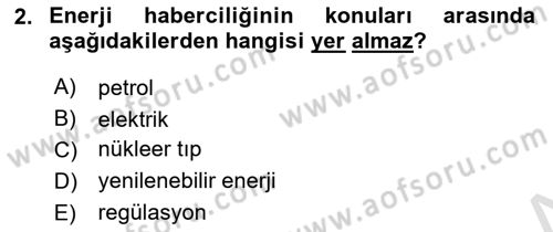 Haber Türleri Dersi 2023 - 2024 Yılı Yaz Okulu Sınav Soruları 2. Soru