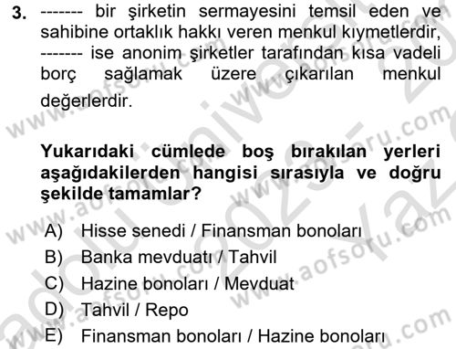 Haber Türleri Dersi 2023 - 2024 Yılı Yaz Okulu Sınav Soruları 3. Soru