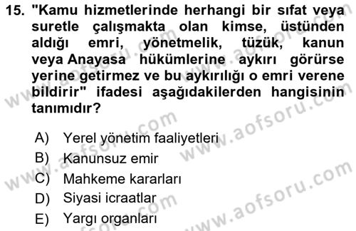 Haber Türleri Dersi 2024 - 2025 Yılı (Vize) Ara Sınav Soruları 15. Soru