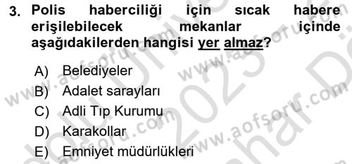 Haber Türleri Dersi 2024 - 2025 Yılı (Vize) Ara Sınav Soruları 3. Soru