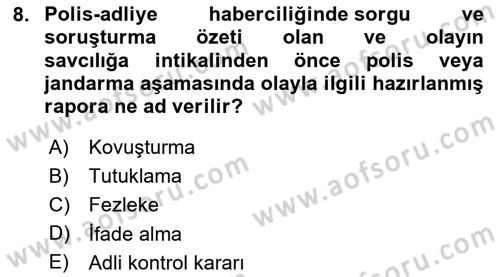 Haber Türleri Dersi Dönem Sonu Sınavı Deneme Sınav Soruları 8. Soru