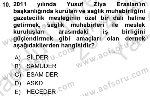 Haber Türleri Dersi 2024 - 2025 Yılı Yaz Okulu Sınav Soruları 10. Soru