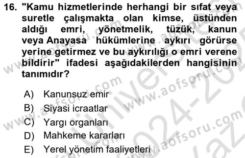 Haber Türleri Dersi 2024 - 2025 Yılı Yaz Okulu Sınav Soruları 16. Soru